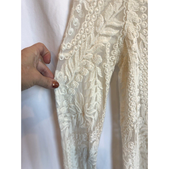 VTG Womens Lace Coquette Express Top Size S Embroidered Floral Dainty Feminine - Picture 8 of 16